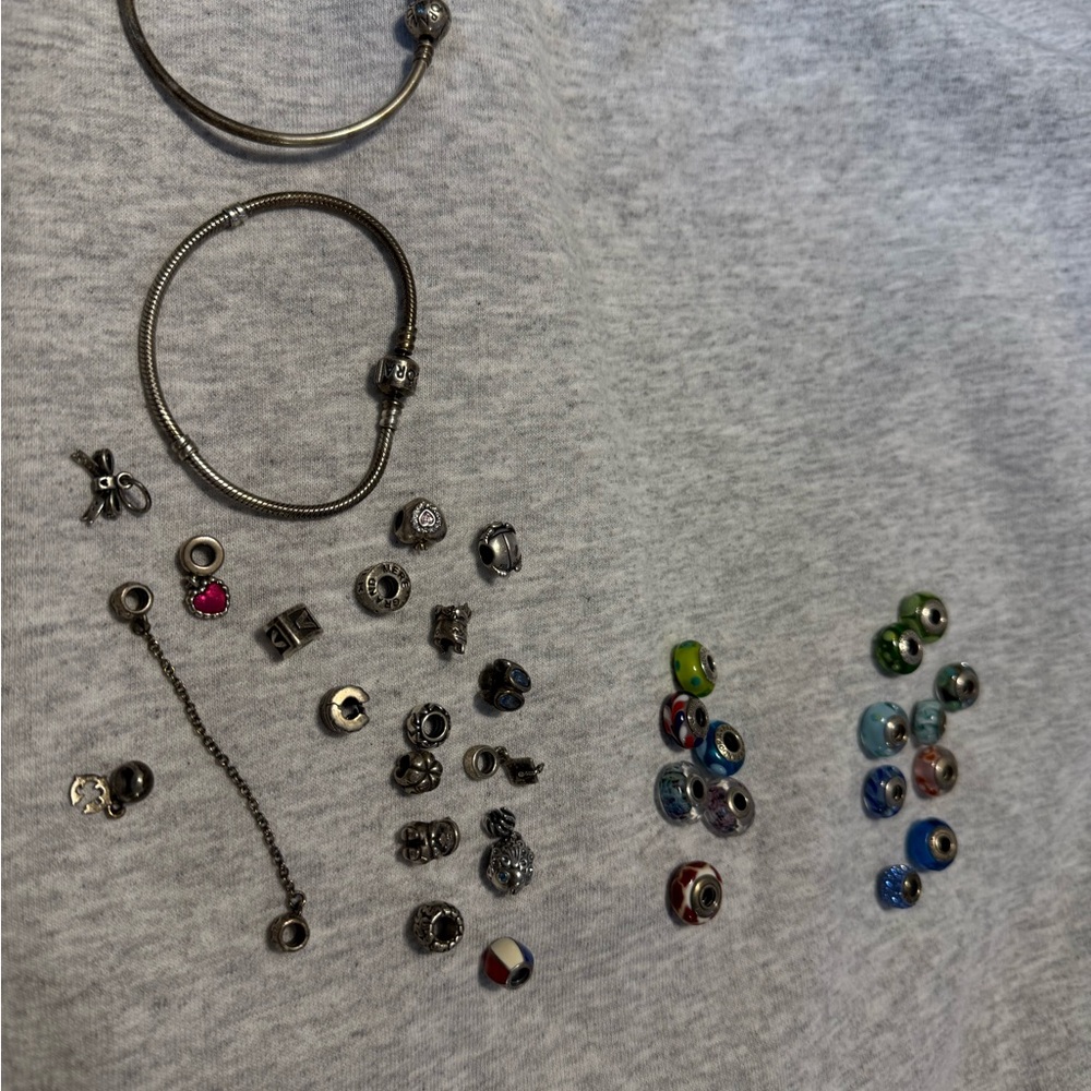 Pandora Silver and Multicolor Charm Bracelets